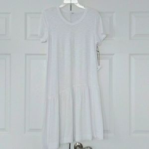 Wilt White Short Sleeve Slub Jersey Dress